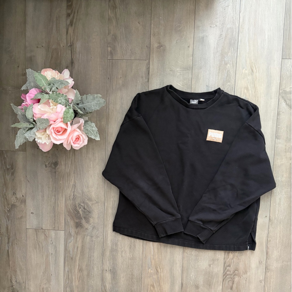 PUMA BLACK CREW NECK SWEATSHIRT | SZ L